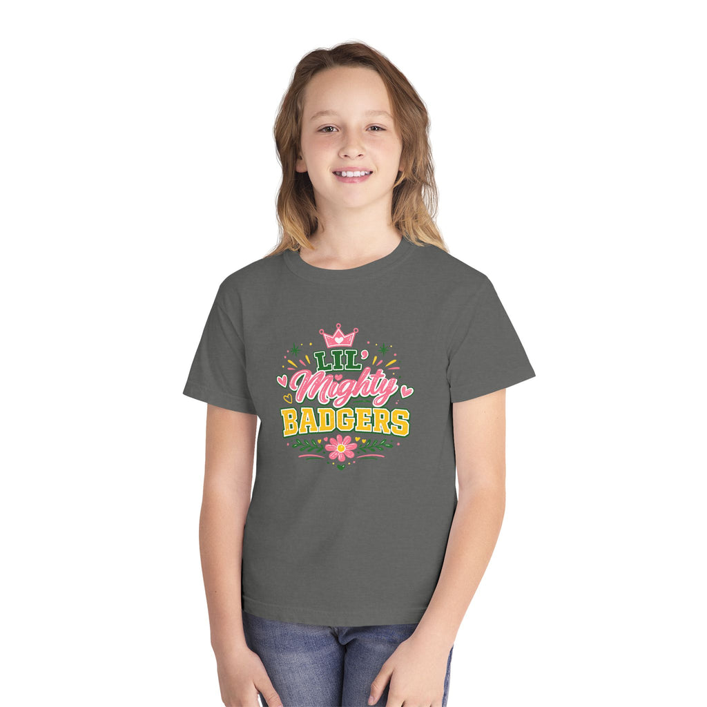 Youth Tee — "Lil Mighty Badgers" Cute Team Shirt (Girls)
