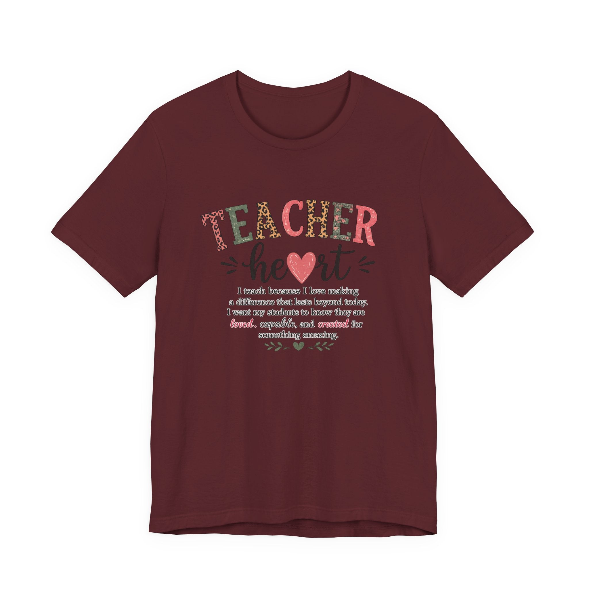 Teacher Heart Graphic Tee — Inspirational Gift for Educators