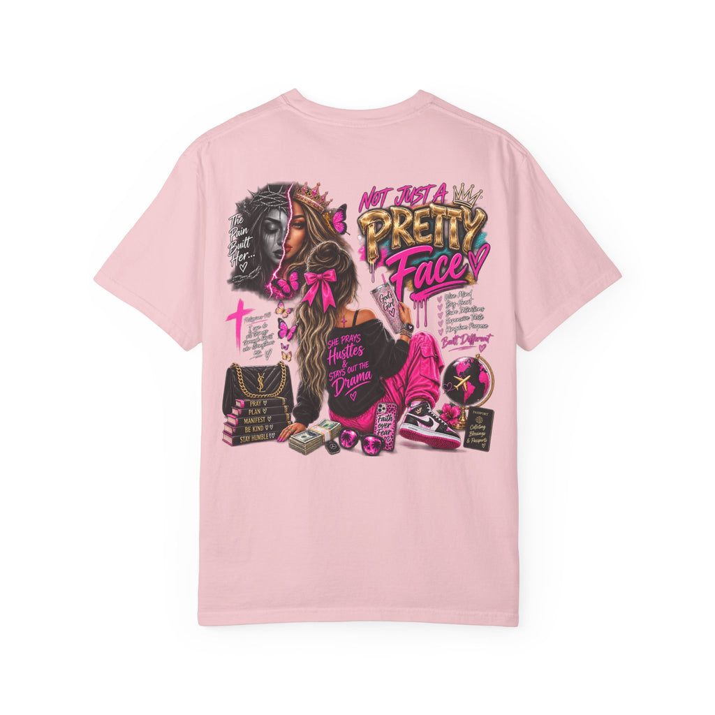Pretty Facey Graphic T-Shirt — "Pretty Hustle" Feminine Streetwear Tee