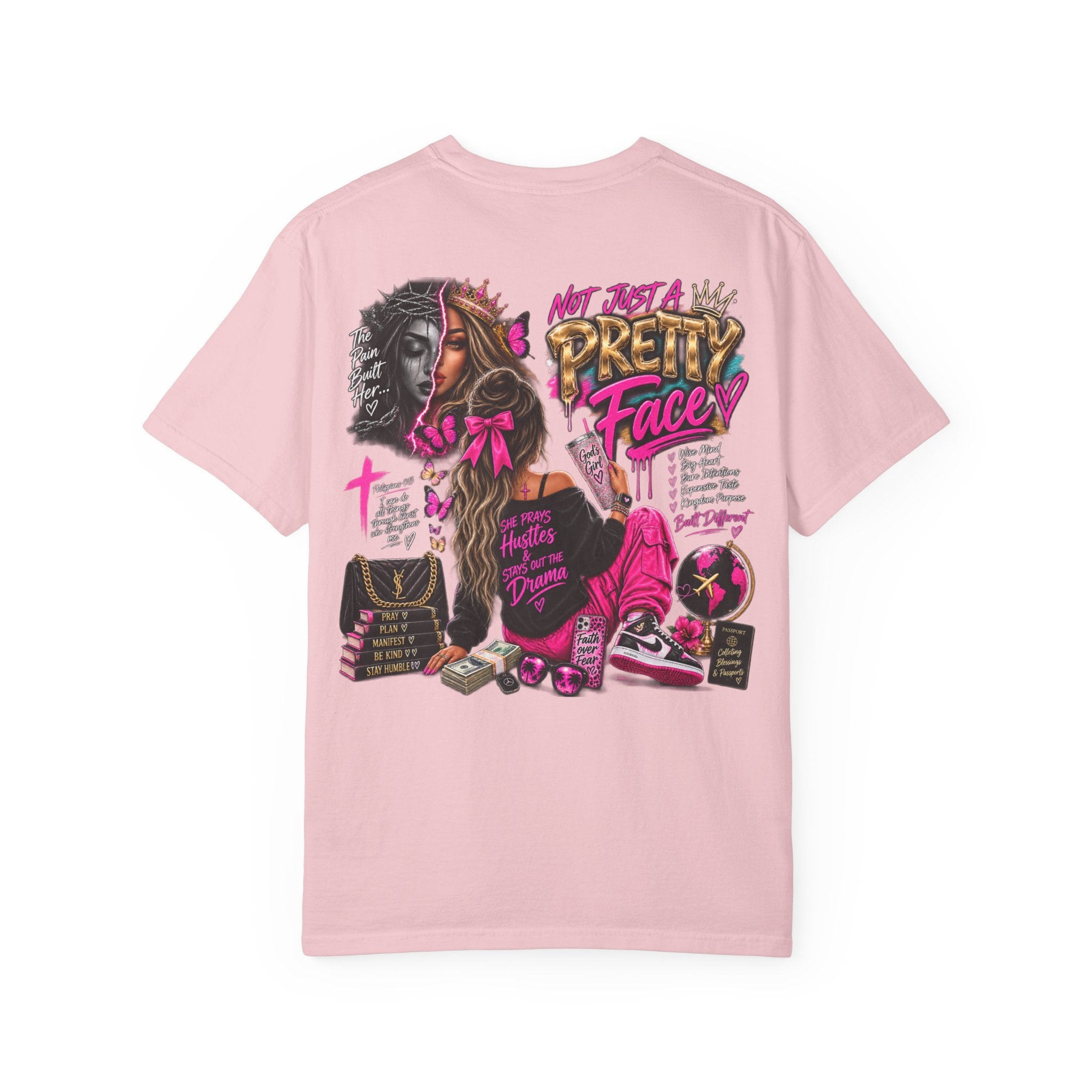 Pretty Facey Graphic T-Shirt — "Pretty Hustle" Feminine Streetwear Tee