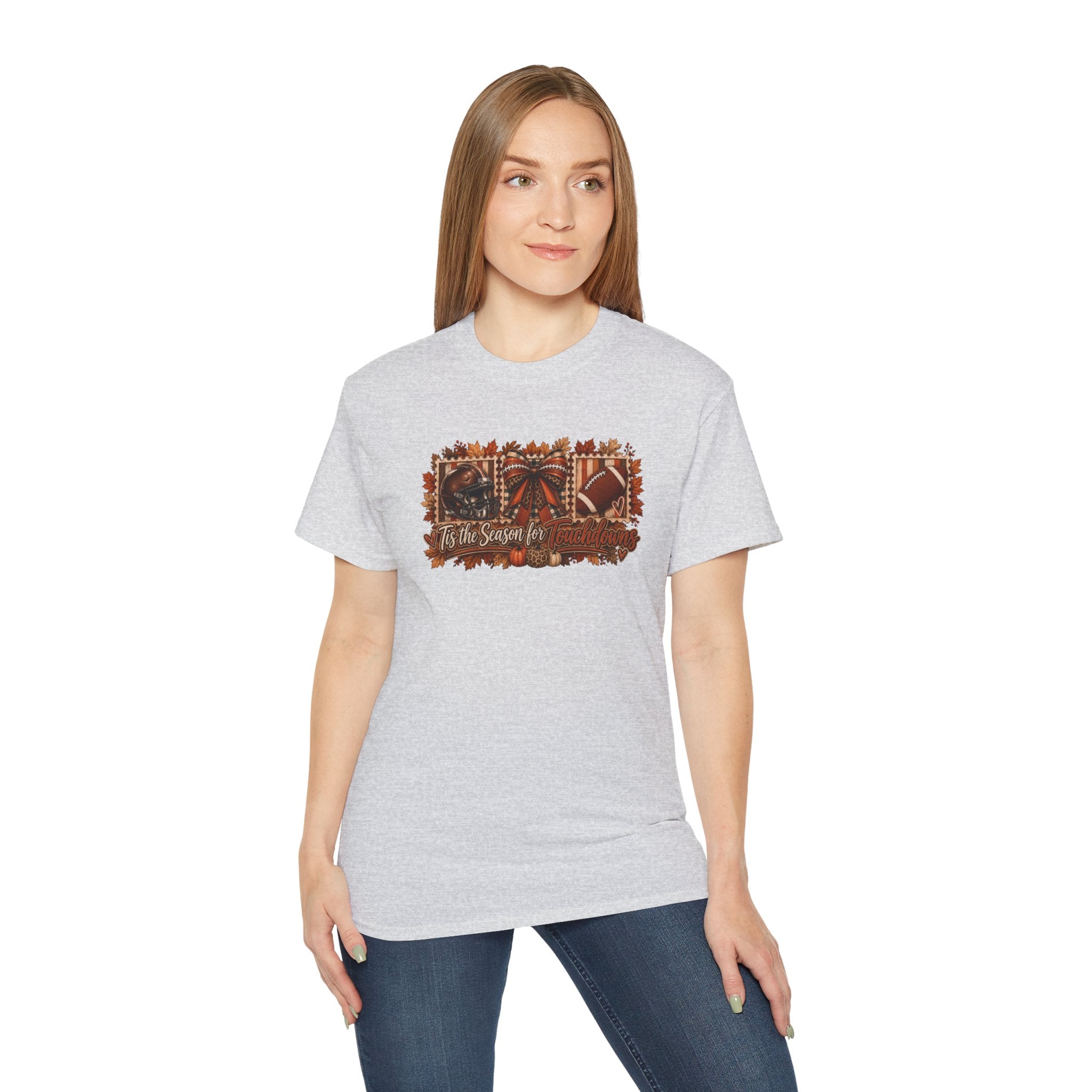 Fall Football & Pumpkins Tee — "Tis the Season" Autumn Graphic Shirt