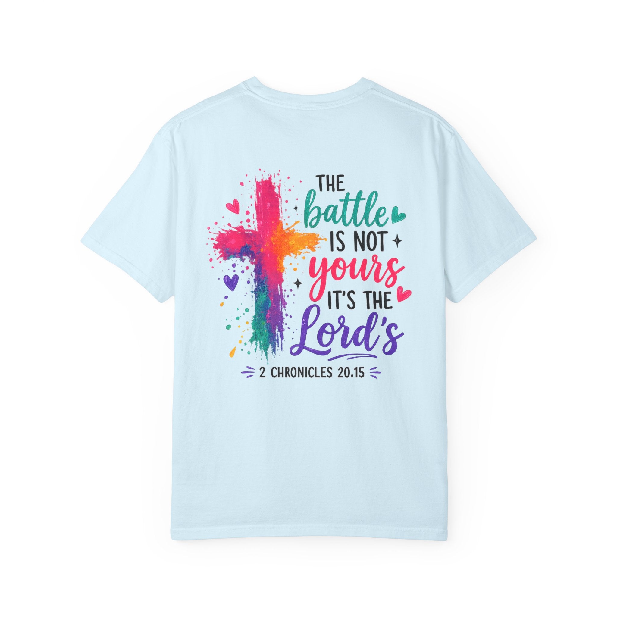 Christian Cross T-Shirt — “The Battle Is Not Yours, It’s the Lord’s” Scripture Tee