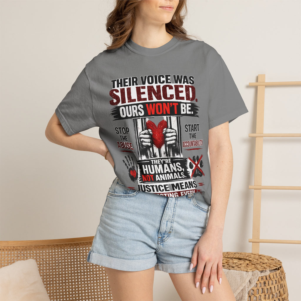 Their Voice Was Silenced T-Shirt — Justice for Animals Advocacy Tee