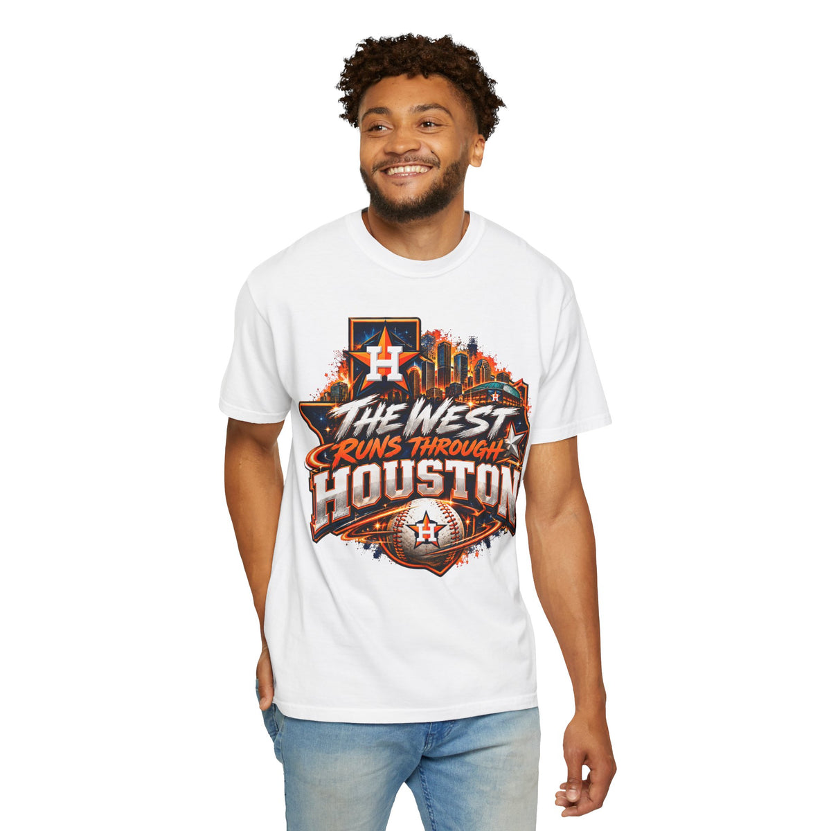 Houston Astros “The West Runs Through Houston” Baseball T-Shirt