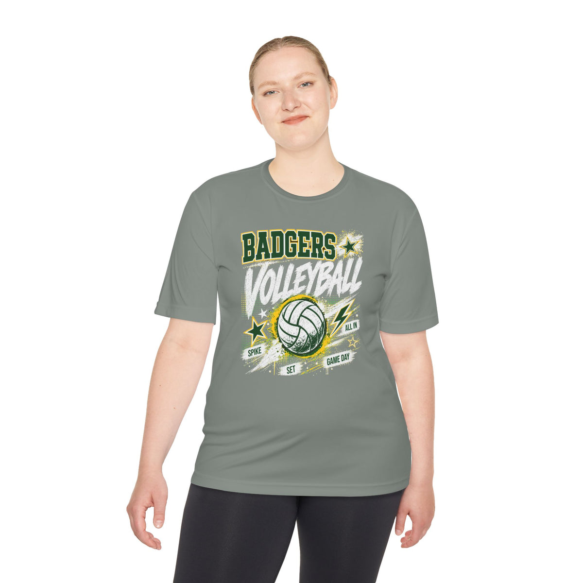 Badgers Volleyball Tee — Athletic Moisture‑Wicking Team Shirt