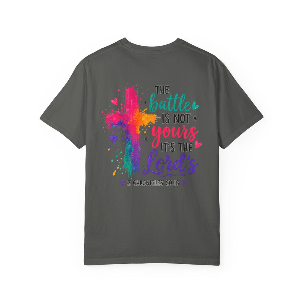 Christian Cross T-Shirt — “The Battle Is Not Yours, It’s the Lord’s” Scripture Tee