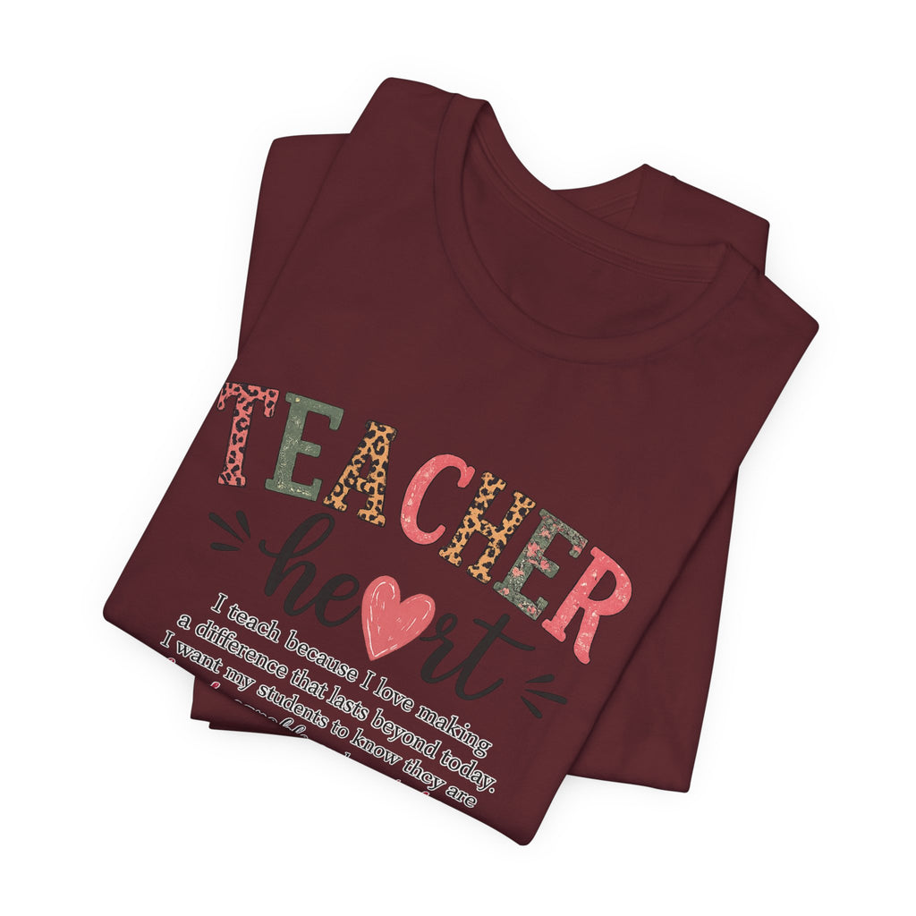 Teacher Heart Graphic Tee — Inspirational Gift for Educators