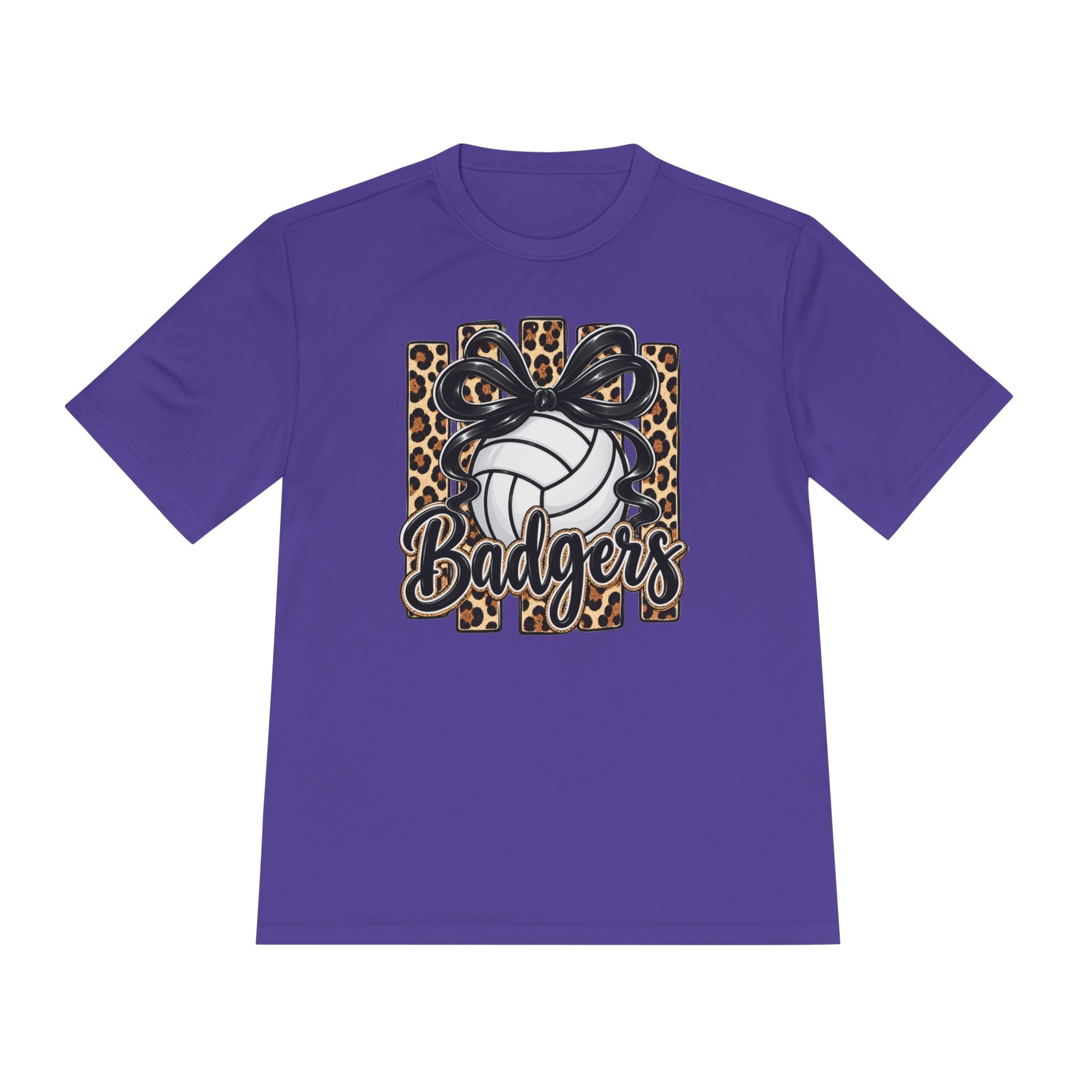 Badgers Leopard Volleyball Tee — Moisture-Wicking Athletic Shirt
