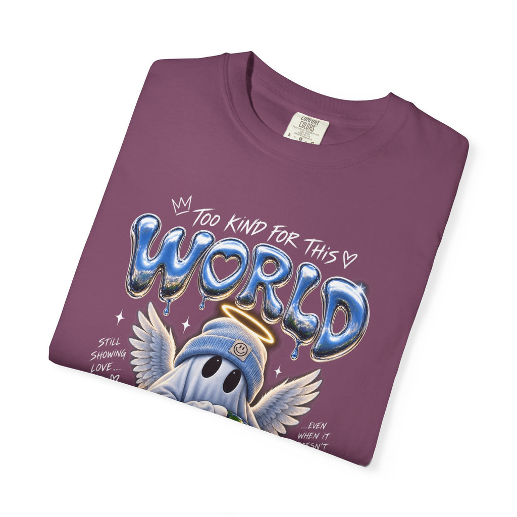 World Guardian Graphic Tee — Angel Skull Holding Earth Casual T-Shirt