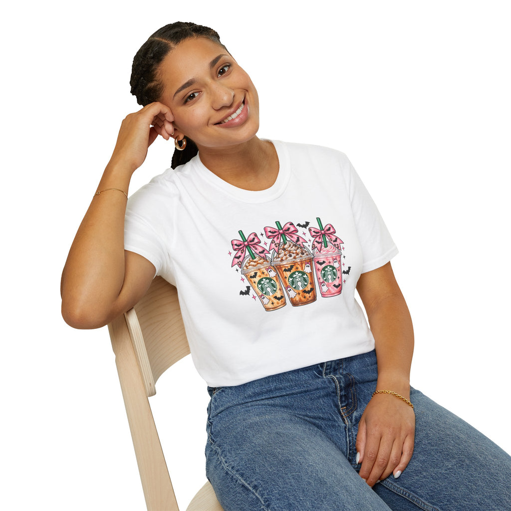 Halloween Starbucks Frappuccino Tee — Cute Pumpkin & Witch Drink Graphic T-Shirt