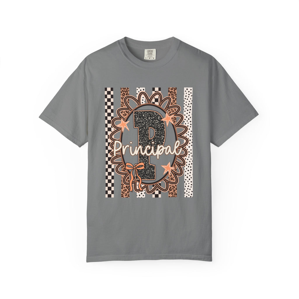 Principal Number 1 T-Shirt — Leopard & Floral School Staff Tee