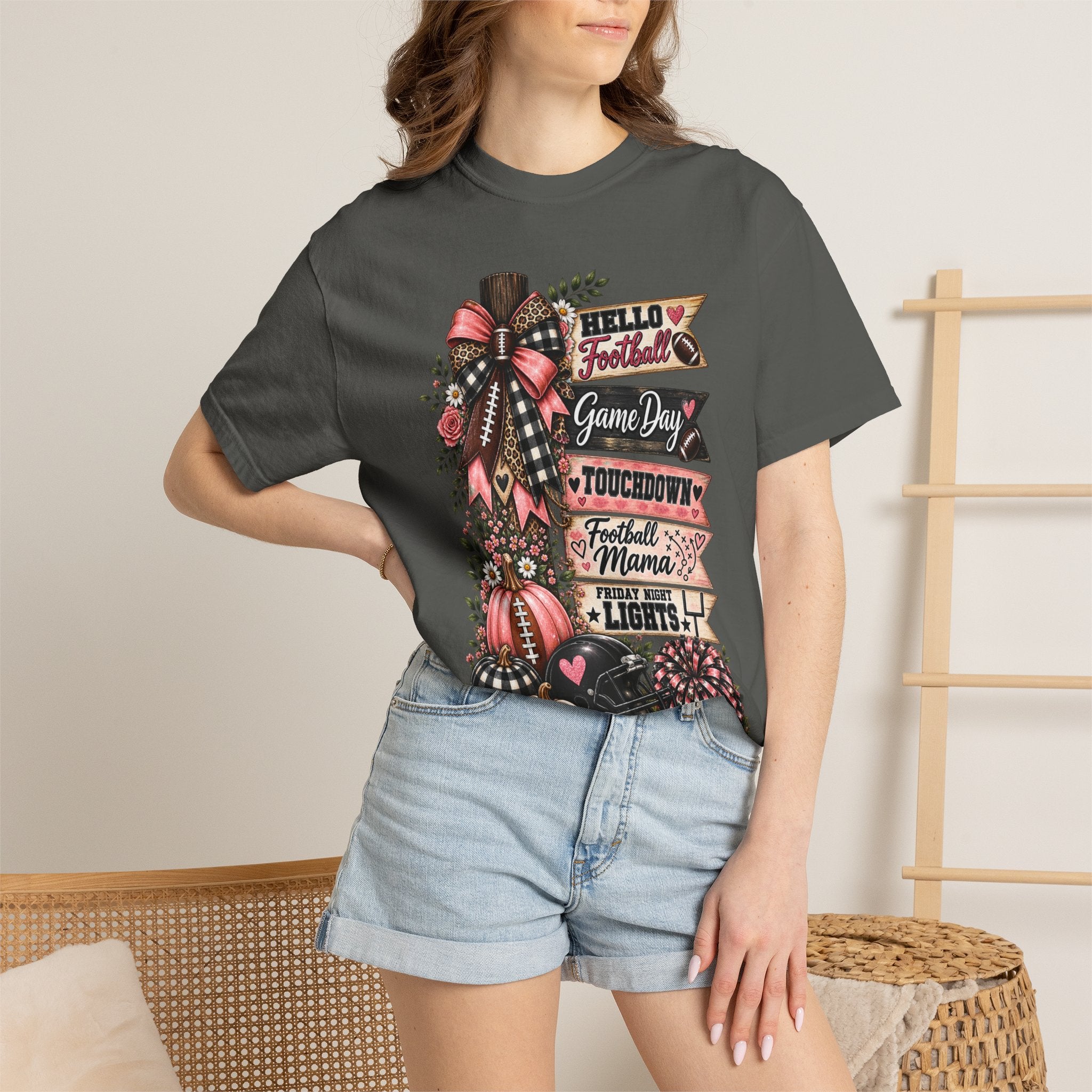 Football Mama Fall T-Shirt – Game Day Touchdown Pumpkins Design