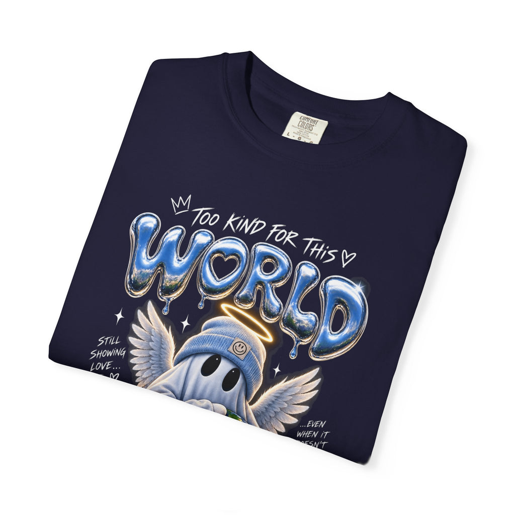 World Guardian Graphic Tee — Angel Skull Holding Earth Casual T-Shirt