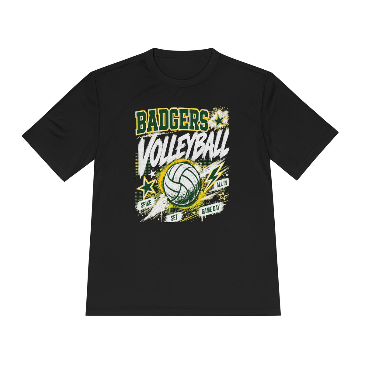Badgers Volleyball Tee — Athletic Moisture‑Wicking Team Shirt