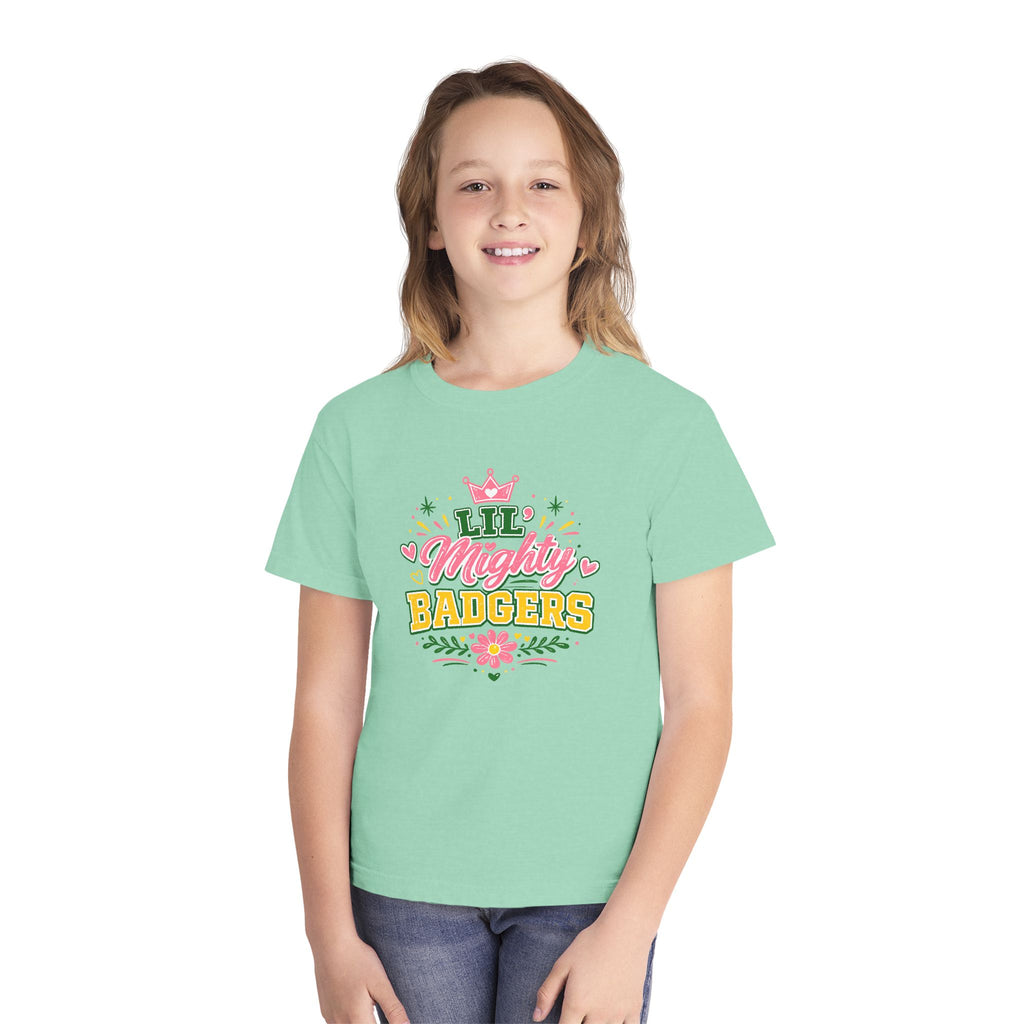 Youth Tee — "Lil Mighty Badgers" Cute Team Shirt (Girls)