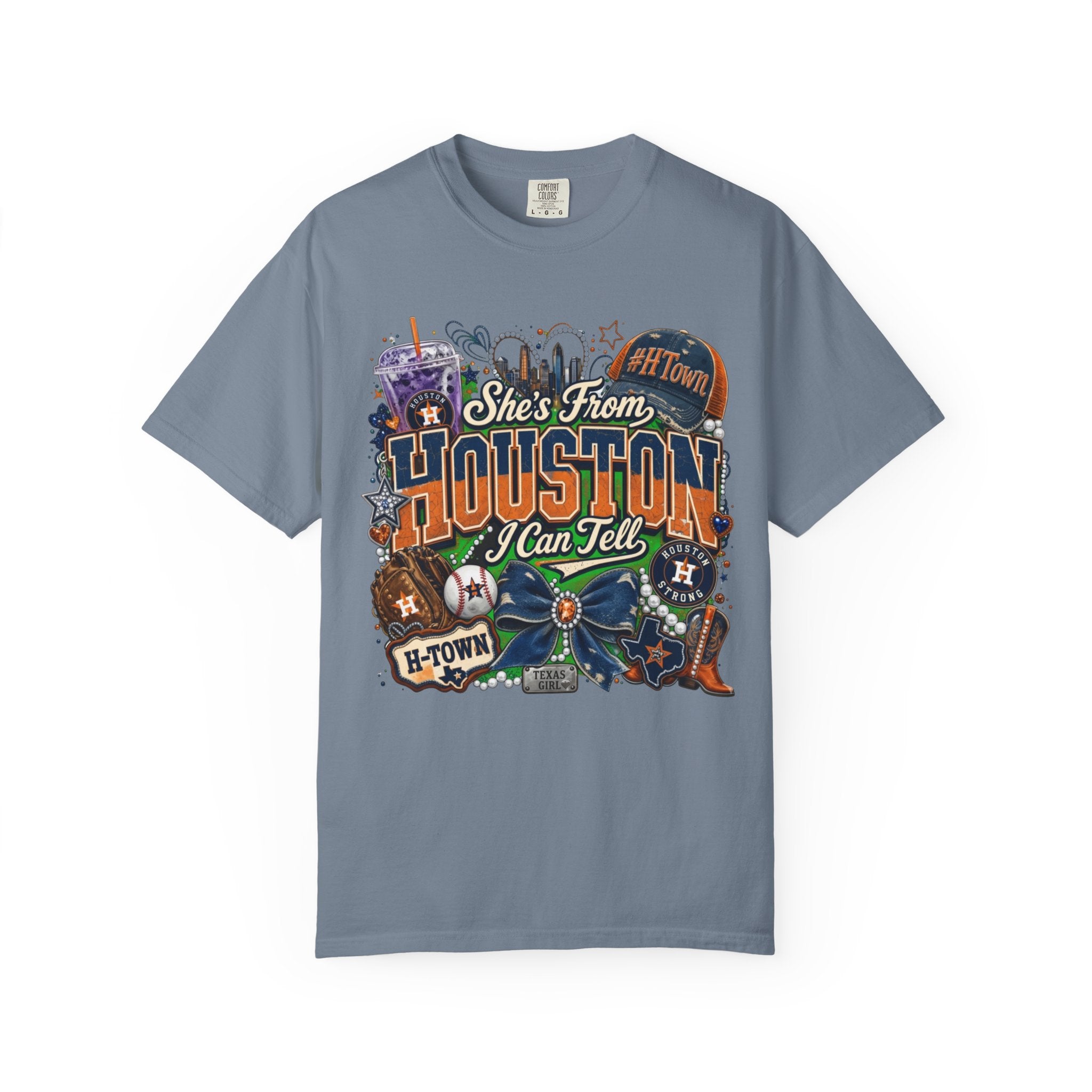 She's From Houston I Can Tell T-Shirt — Houston City Retro Graphic Tee