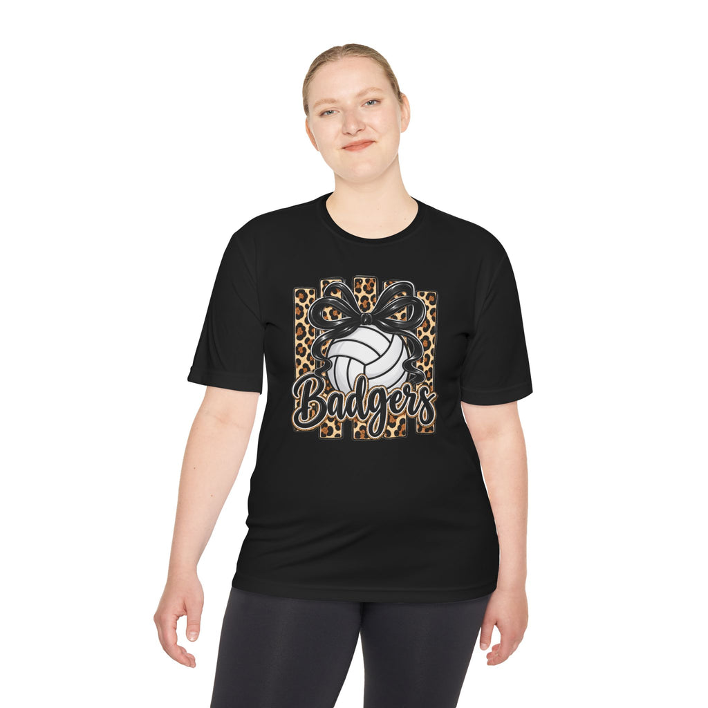 Badgers Leopard Volleyball Tee — Moisture-Wicking Athletic Shirt