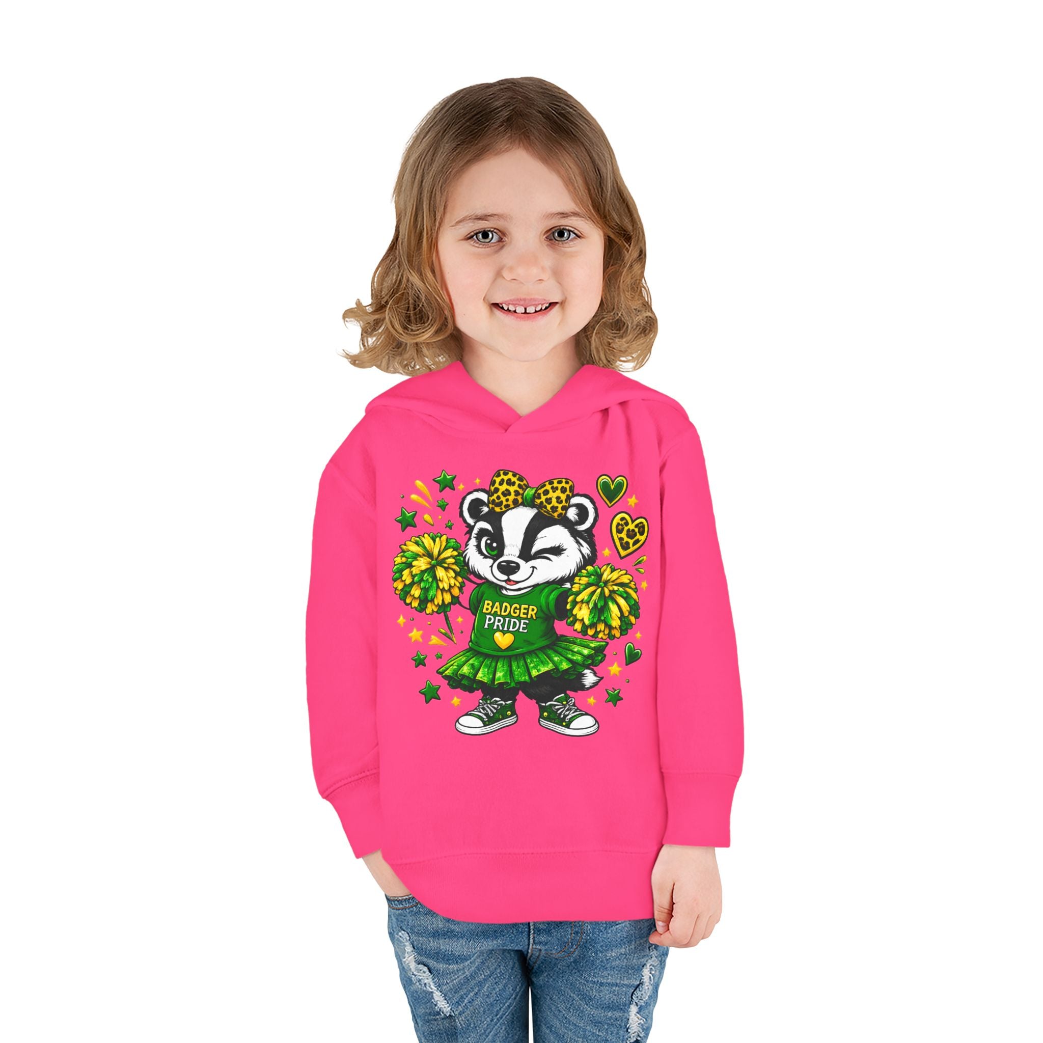 Toddler Hoodie — Cheerleading Badger "Badger Pride" Kids Pullover