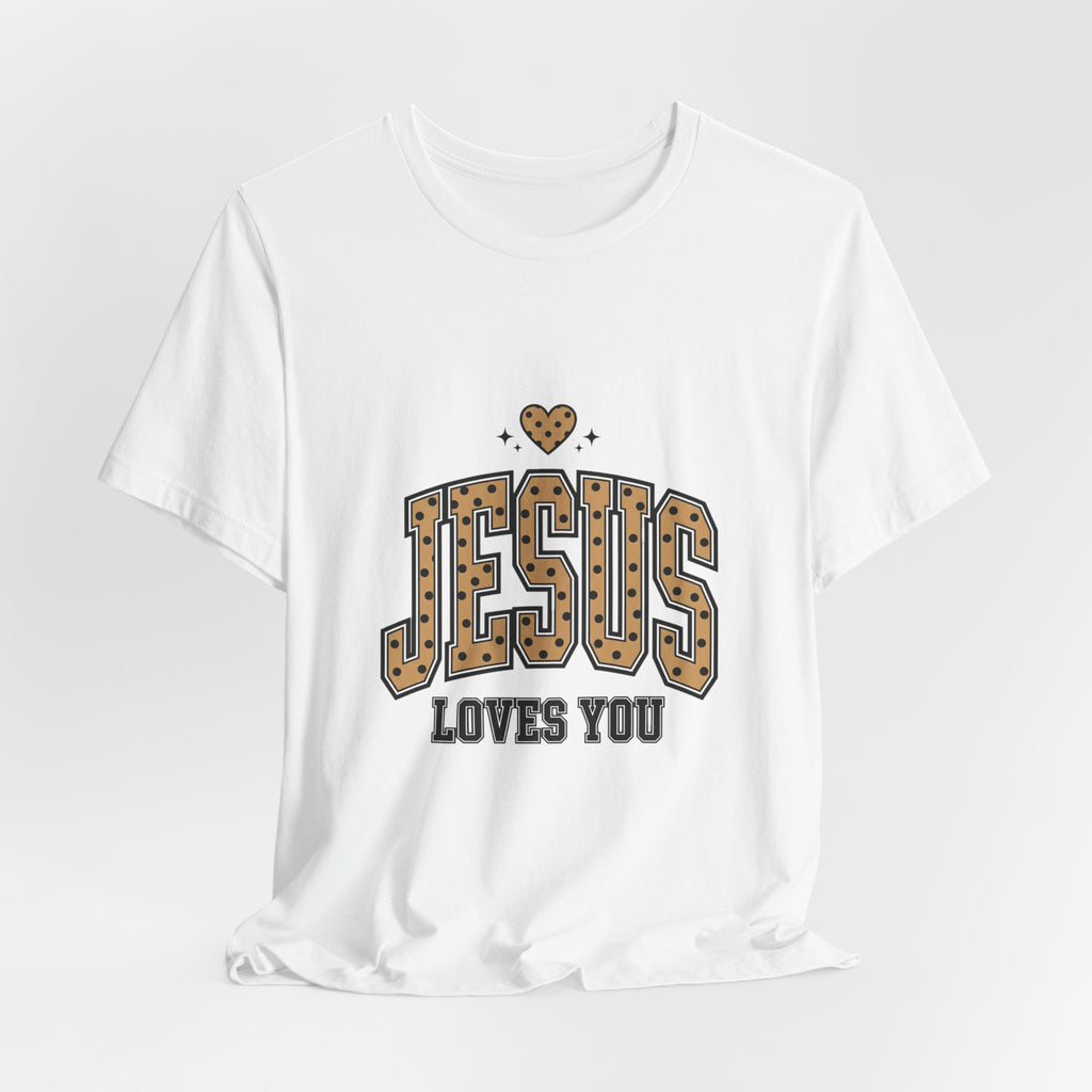 Jesus Loves You Tee | Polka Dot Retro Typography
