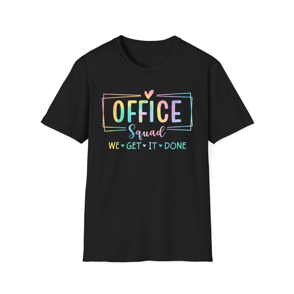 Office Squad Tee — Colorful "We Get It Done" Teamwork T‑Shirt