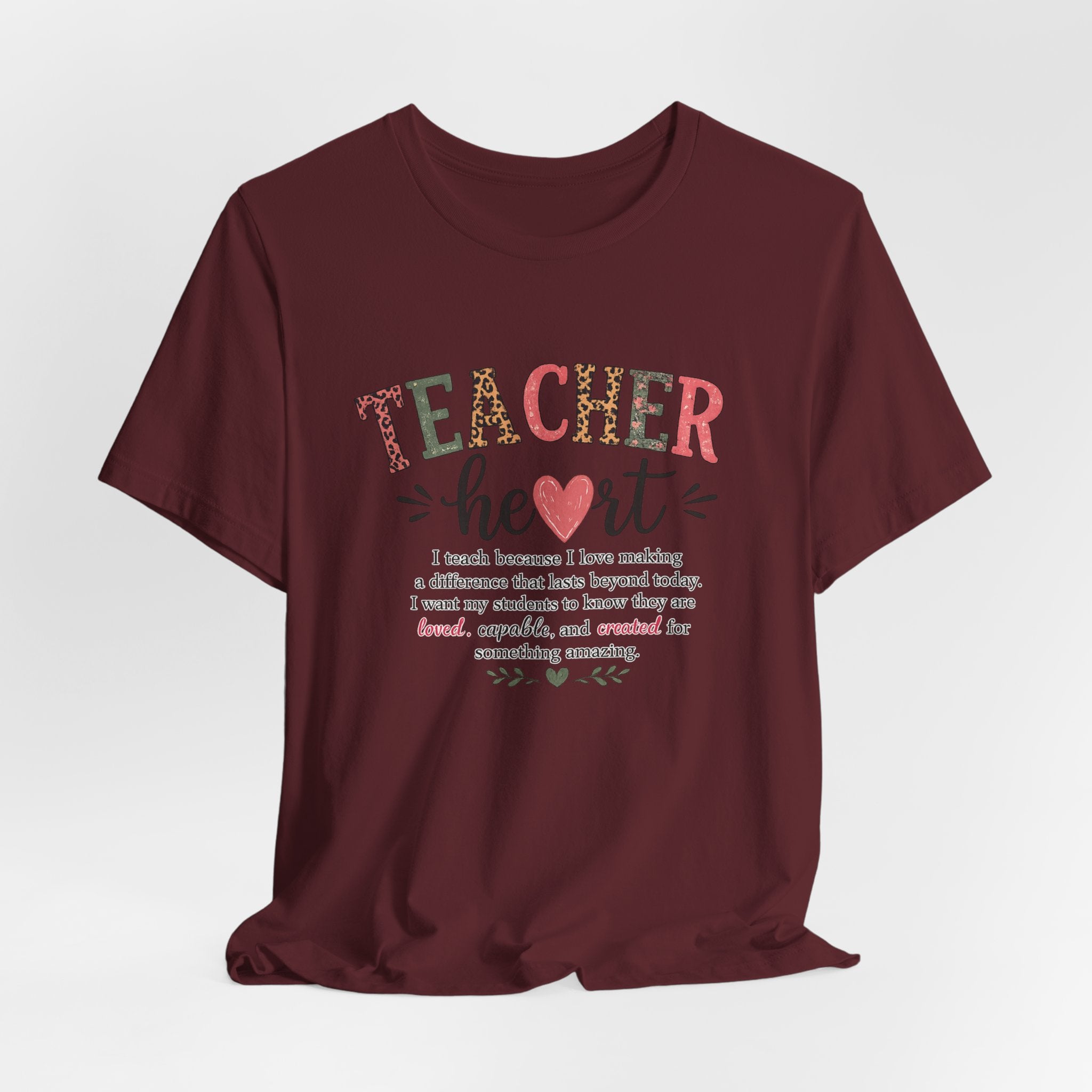 Teacher Heart Graphic Tee — Inspirational Gift for Educators