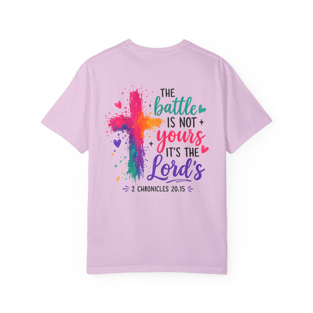 Christian Cross T-Shirt — “The Battle Is Not Yours, It’s the Lord’s” Scripture Tee