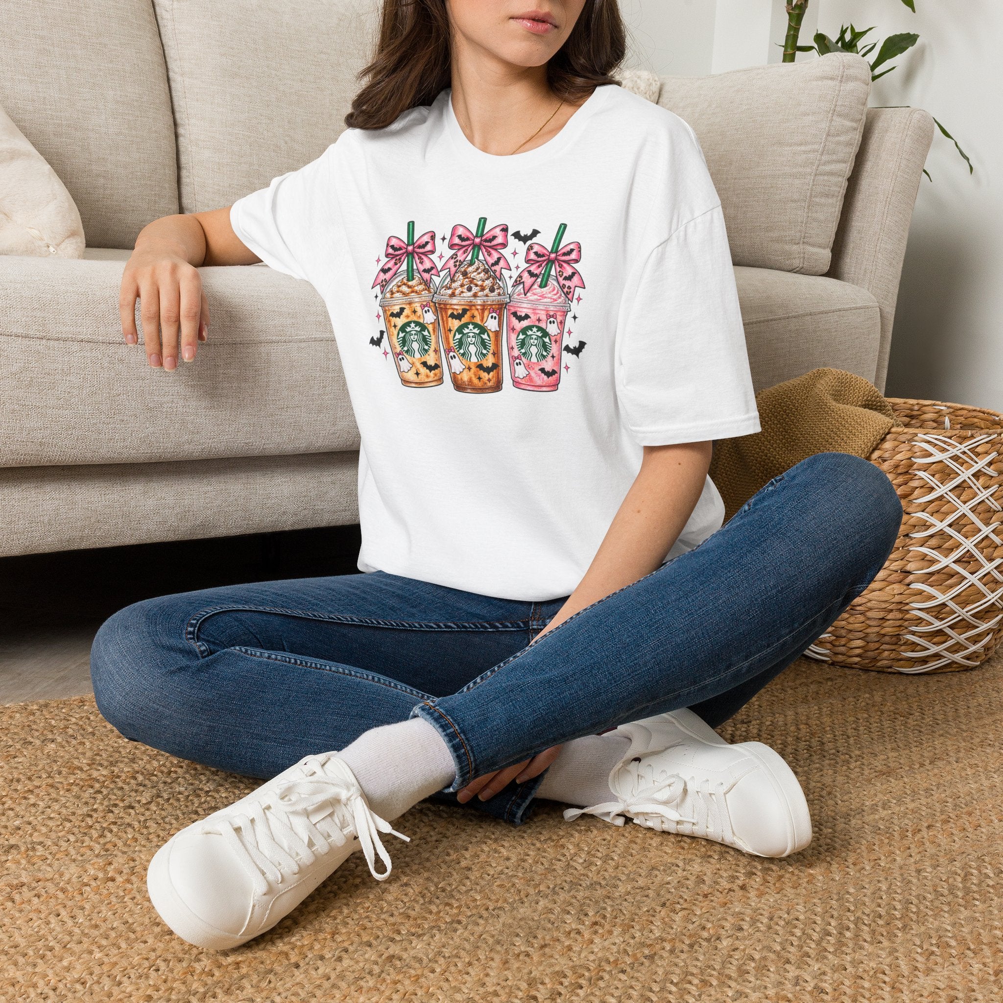 Halloween Starbucks Frappuccino Tee — Cute Pumpkin & Witch Drink Graphic T-Shirt