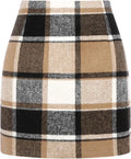 Warm Wool Plaid Mini Skirt
