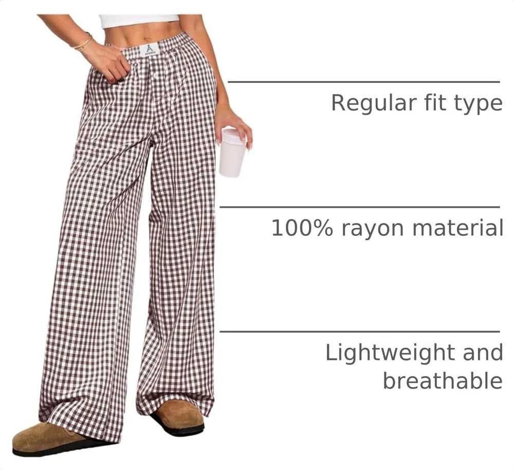 Gingham Striped Boxer Pants