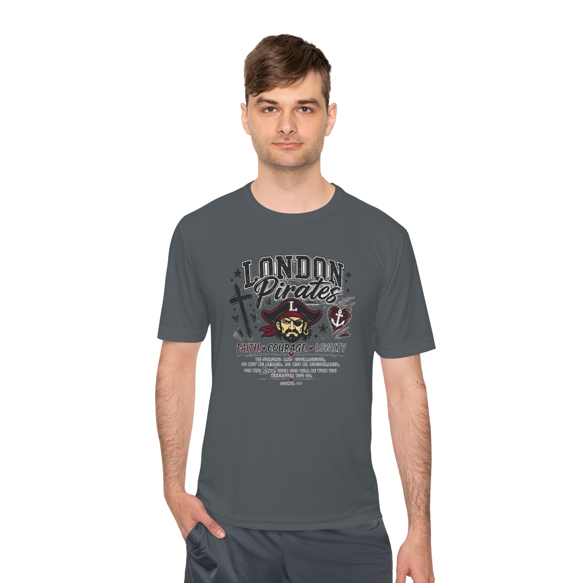 London Pirates Tee — Faith Courage Loyalty Moisture-Wicking Shirt