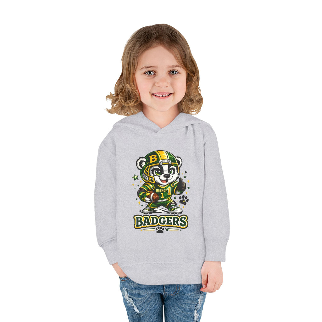 Toddler Hoodie — Cute Badger Mascot Football Pullover