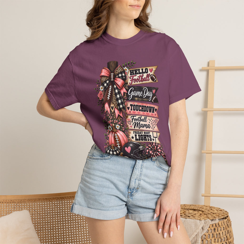 Football Mama Fall T-Shirt – Game Day Touchdown Pumpkins Design