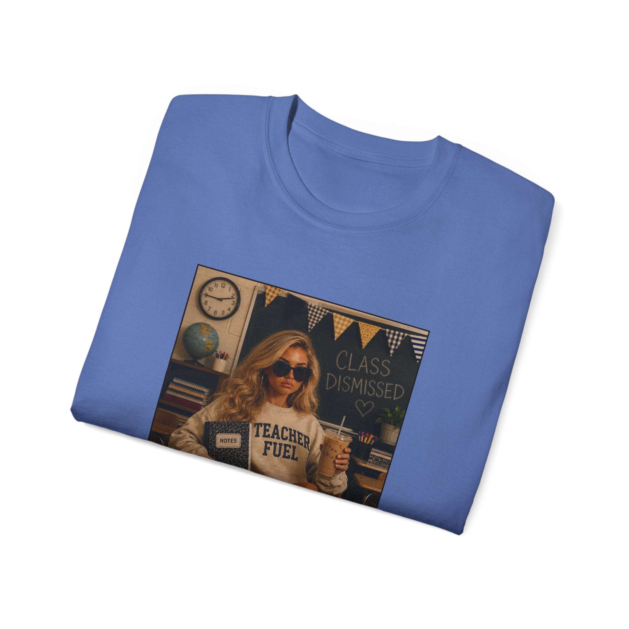 Back to Chaos Teacher Fuel T-Shirt — Funny Retro Classroom Shirt for Teachers