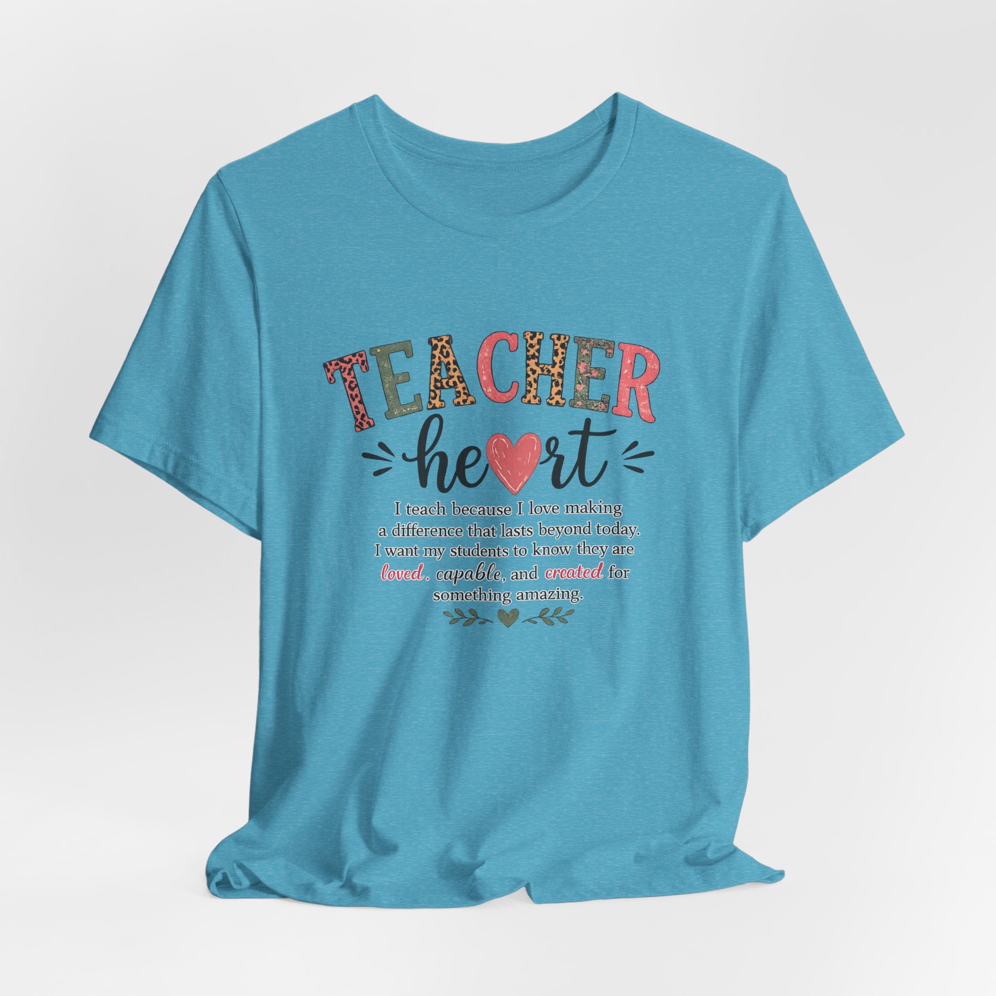 Teacher Heart Graphic Tee — Inspirational Gift for Educators