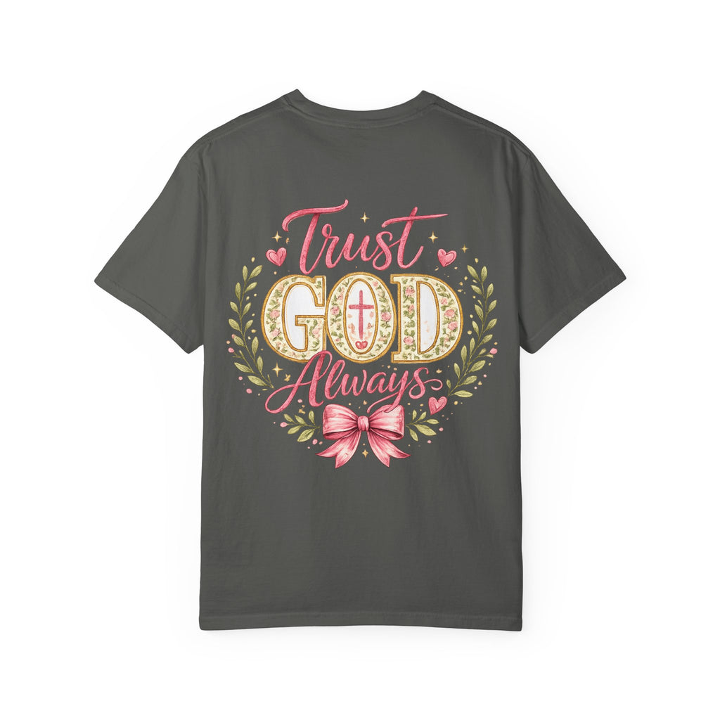 Trust God Always T-Shirt — Faith-Based Inspirational Tee with Pink Ribbon Design