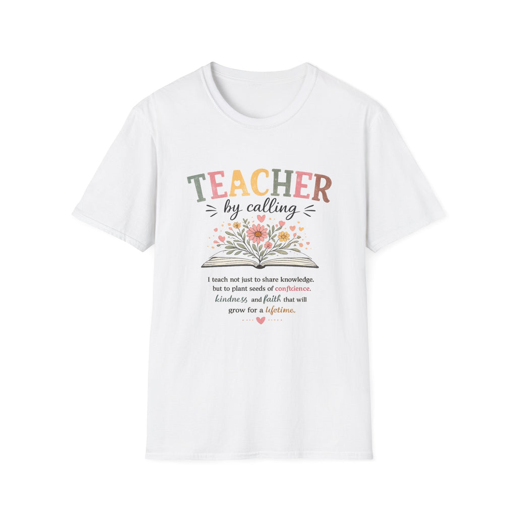 Teacher By Calling Floral T-Shirt — Inspirational Gift for Educators