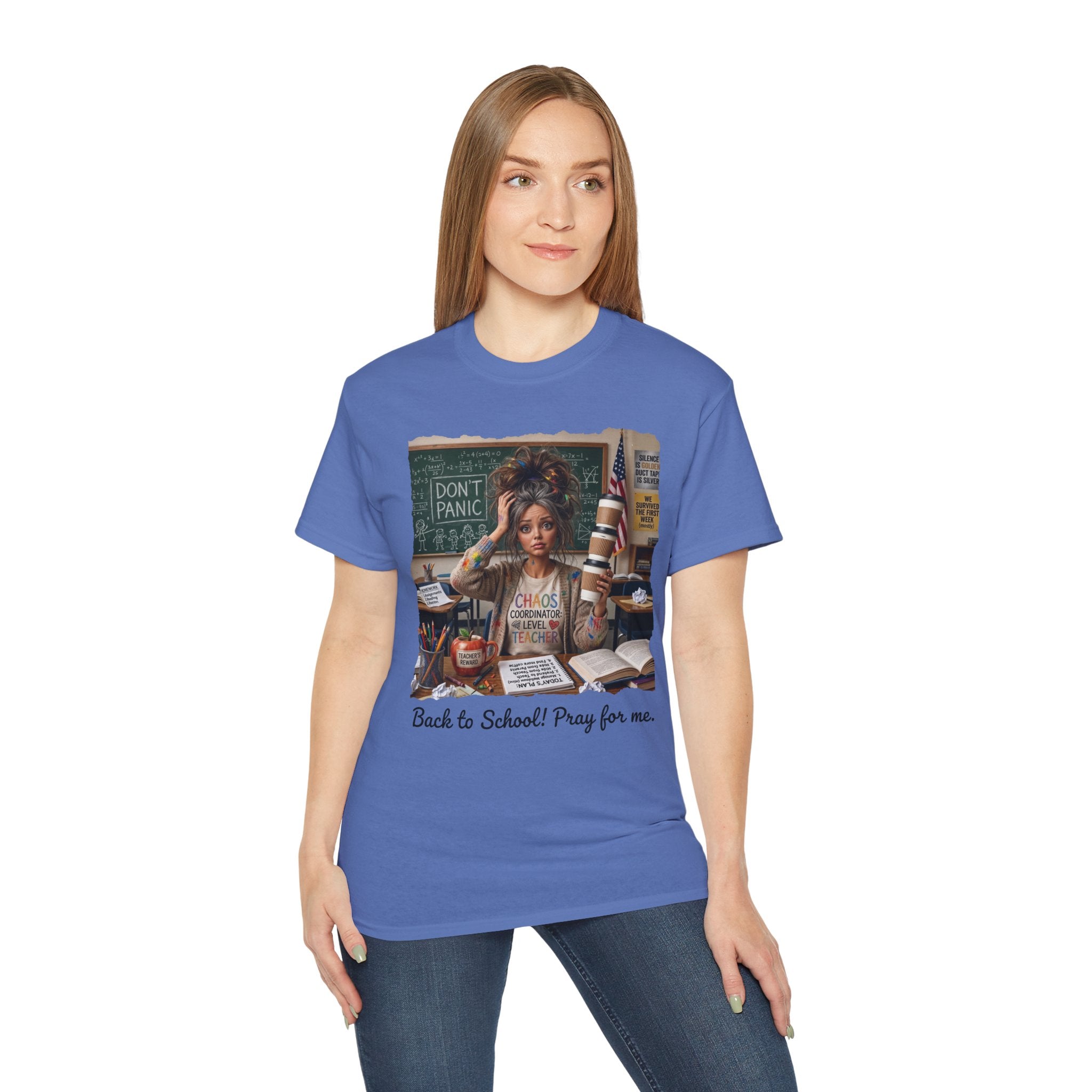 Back to School Tee — “Back to School! Pray for me.” Teacher Student Funny Graphic T‑Shirt