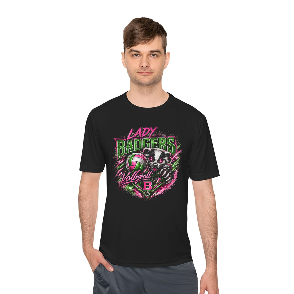 Lady Badgers Volleyball Graphic Tee — Team Spirit Moisture-Wicking Shirt