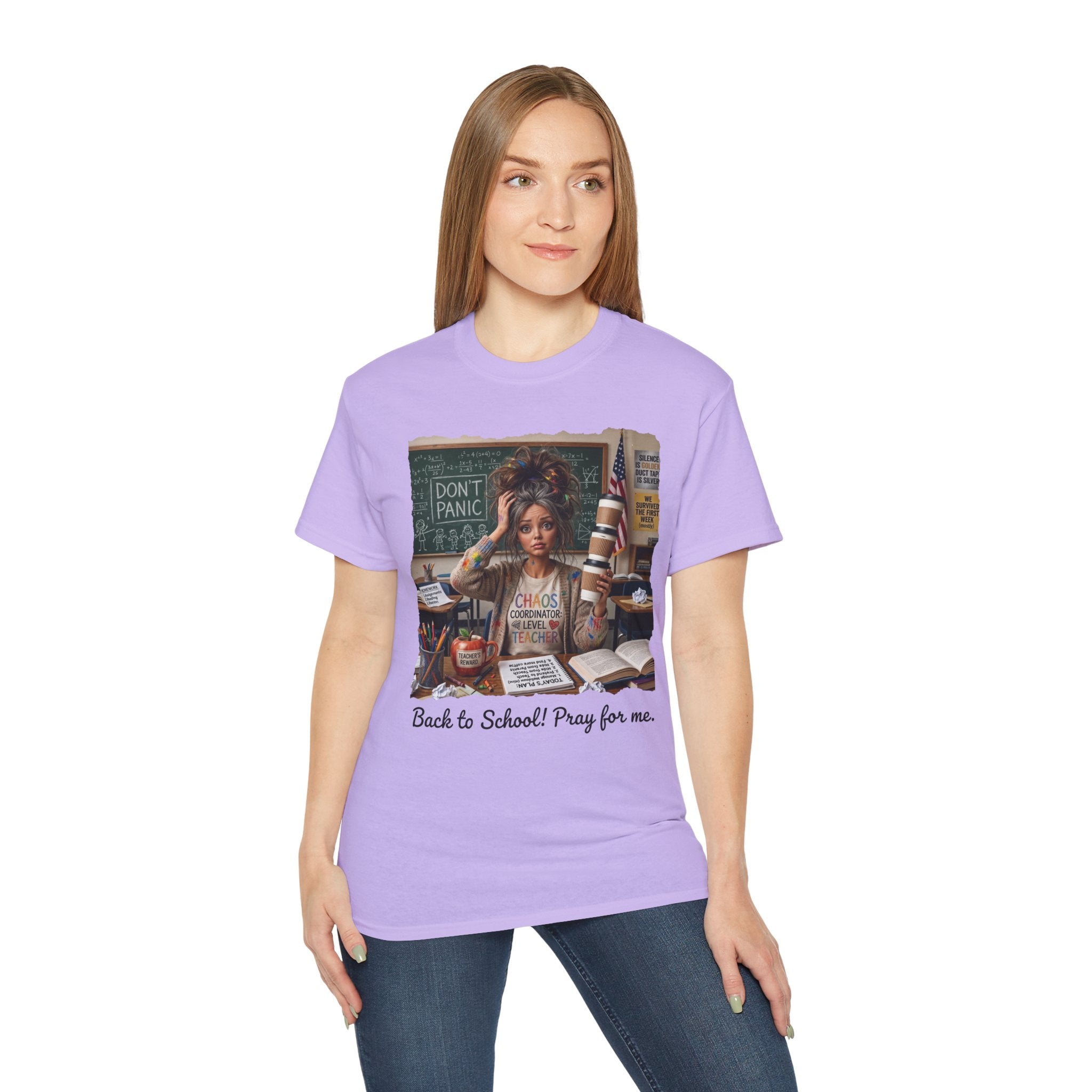 Back to School Tee — “Back to School! Pray for me.” Teacher Student Funny Graphic T‑Shirt
