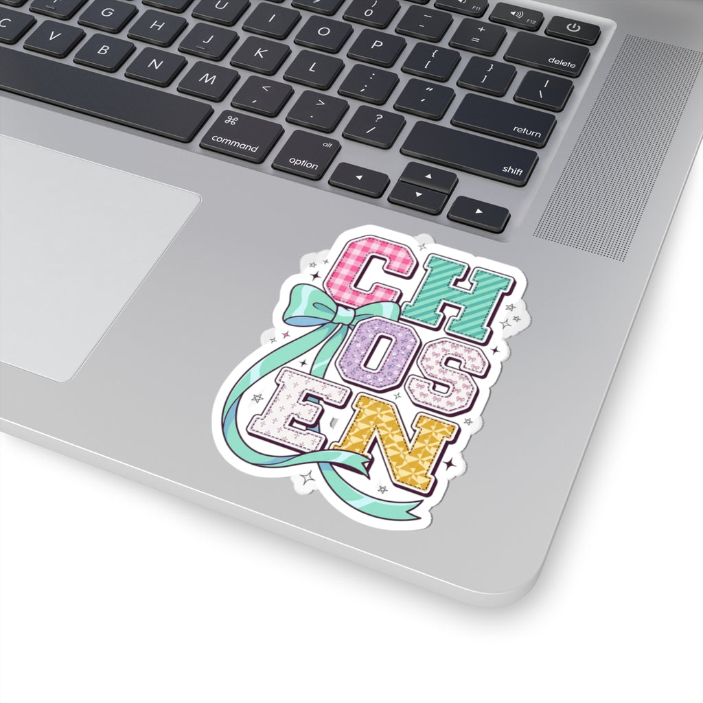 Chosen Sticker | Christian faith decal, playful colorful scripture style