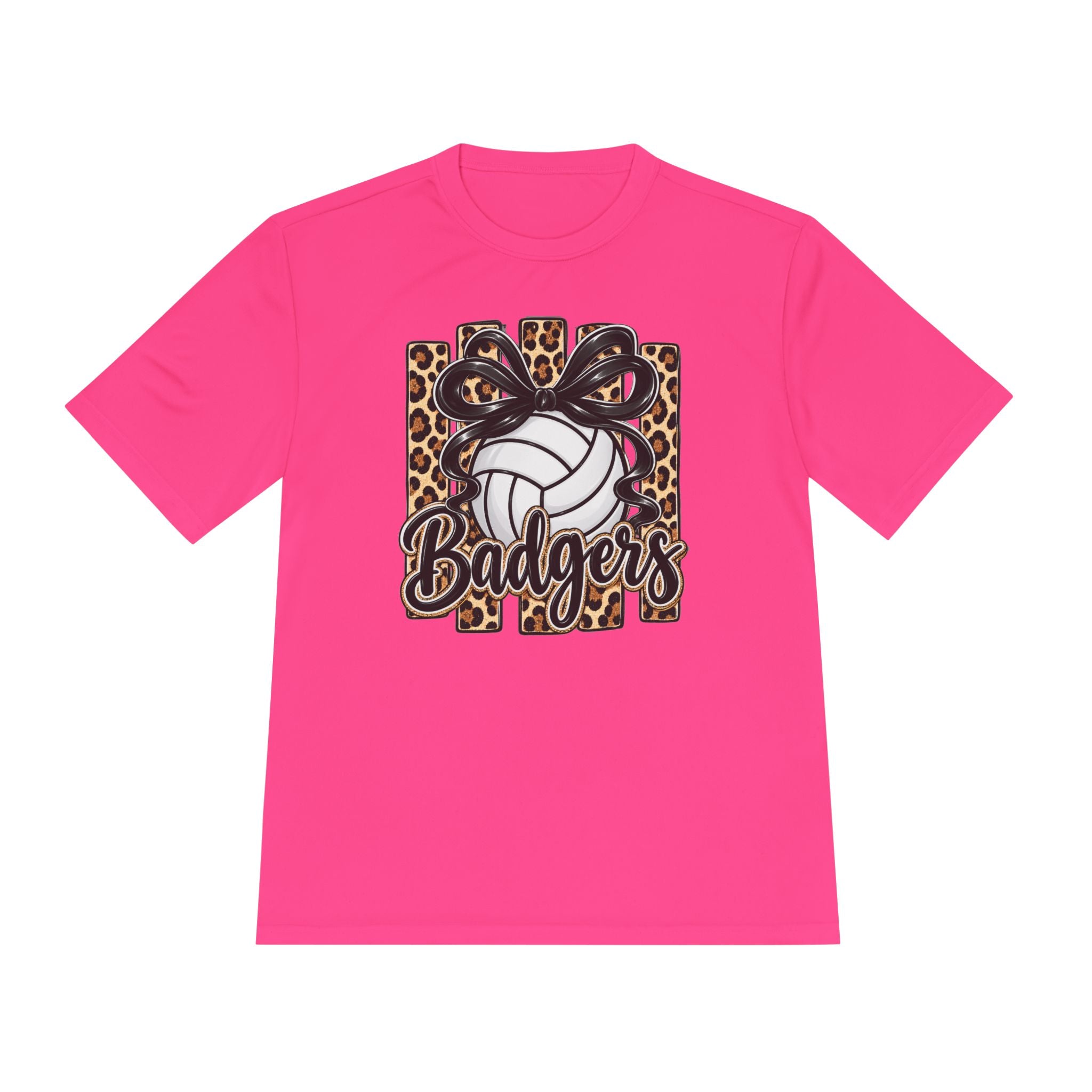 Badgers Leopard Volleyball Tee — Moisture-Wicking Athletic Shirt