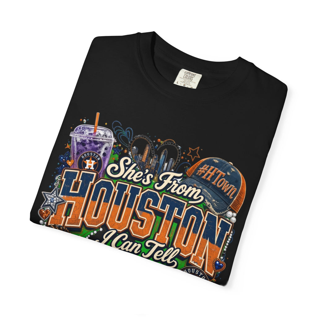 She's From Houston I Can Tell T-Shirt — Houston City Retro Graphic Tee