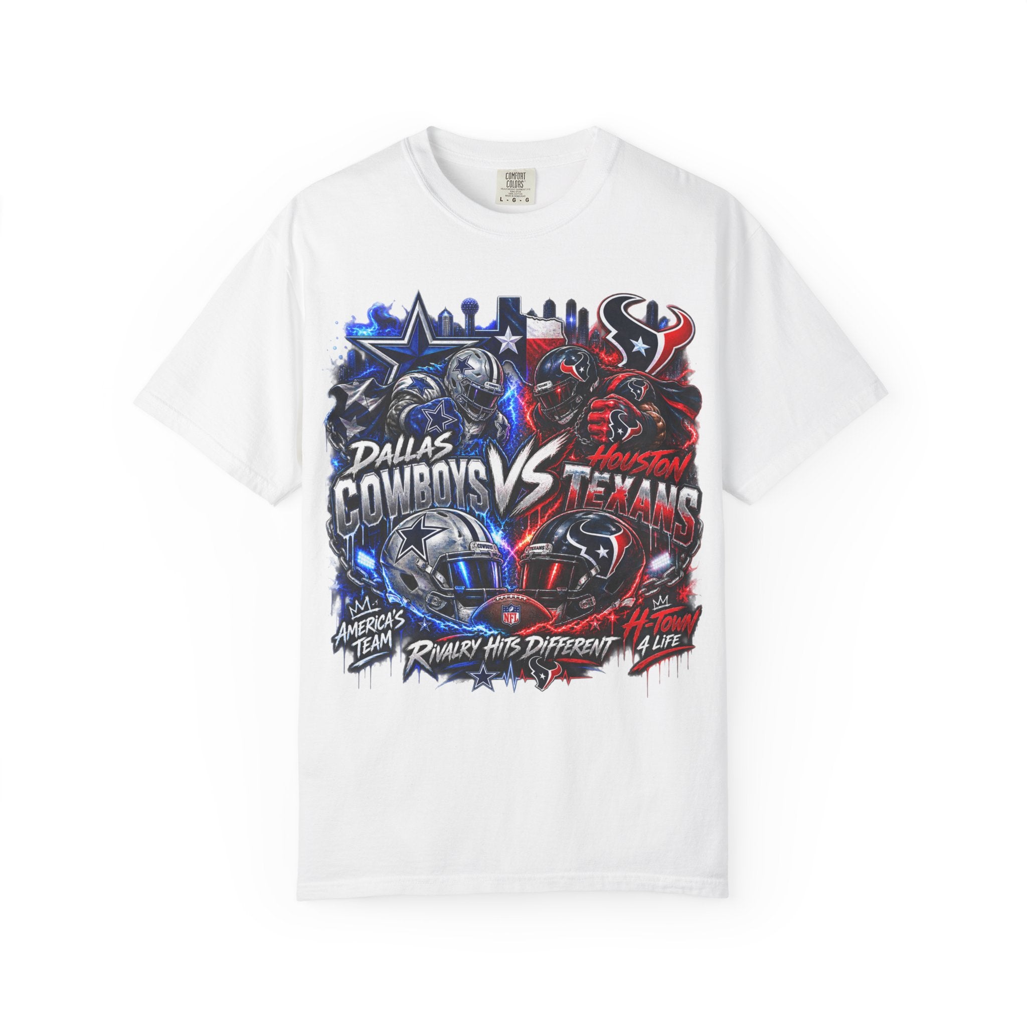 Cowboys vs Texans Football T-Shirt — Game Day Rivalry Tee