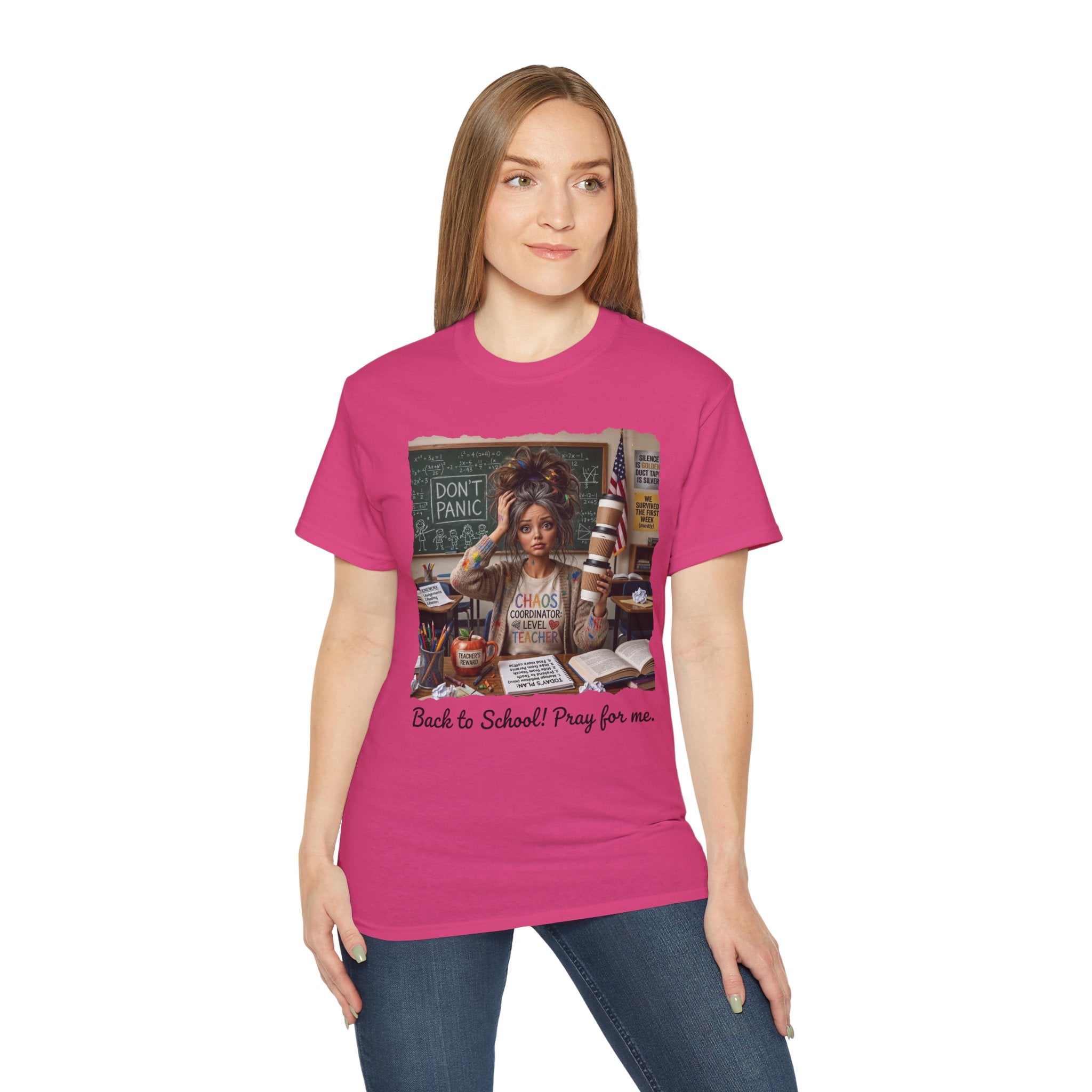 Back to School Tee — “Back to School! Pray for me.” Teacher Student Funny Graphic T‑Shirt