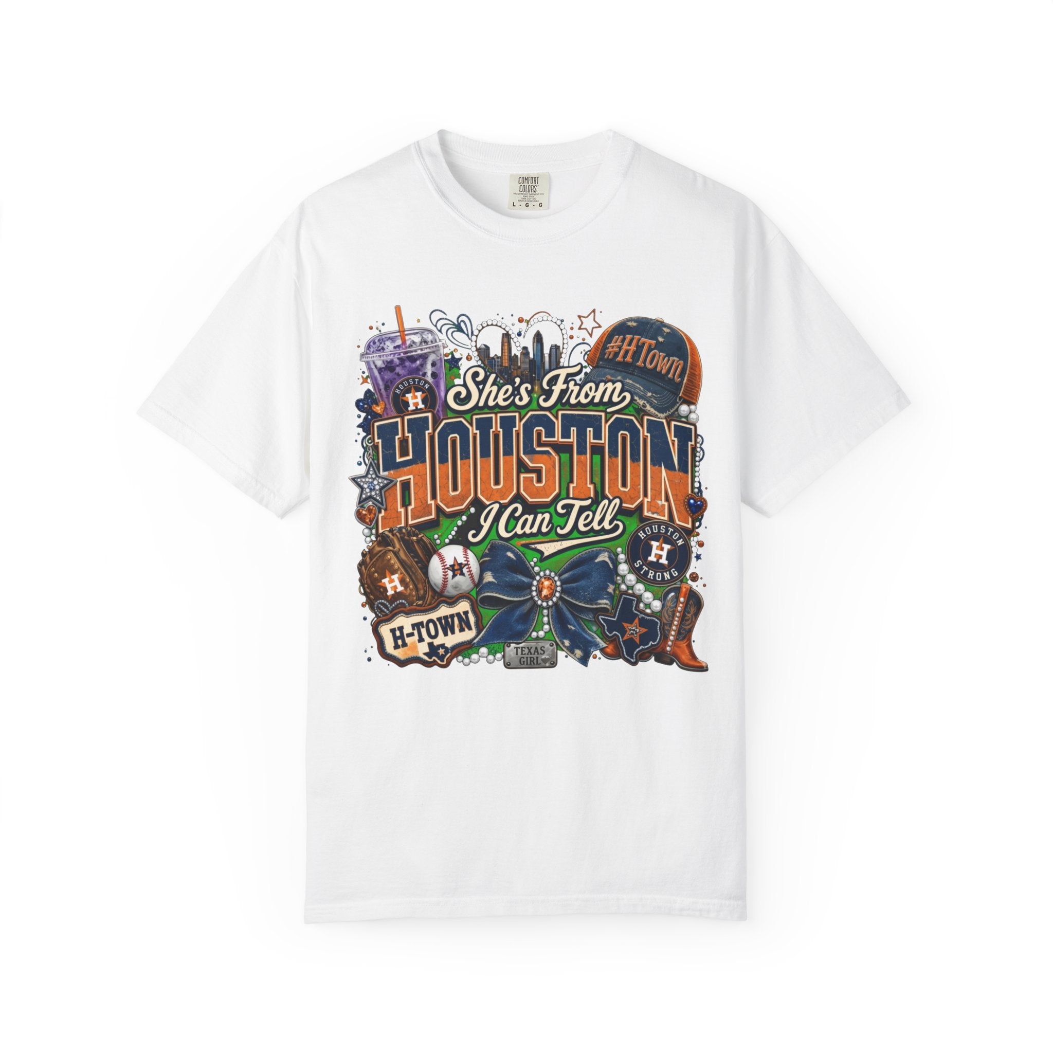 She's From Houston I Can Tell T-Shirt — Houston City Retro Graphic Tee