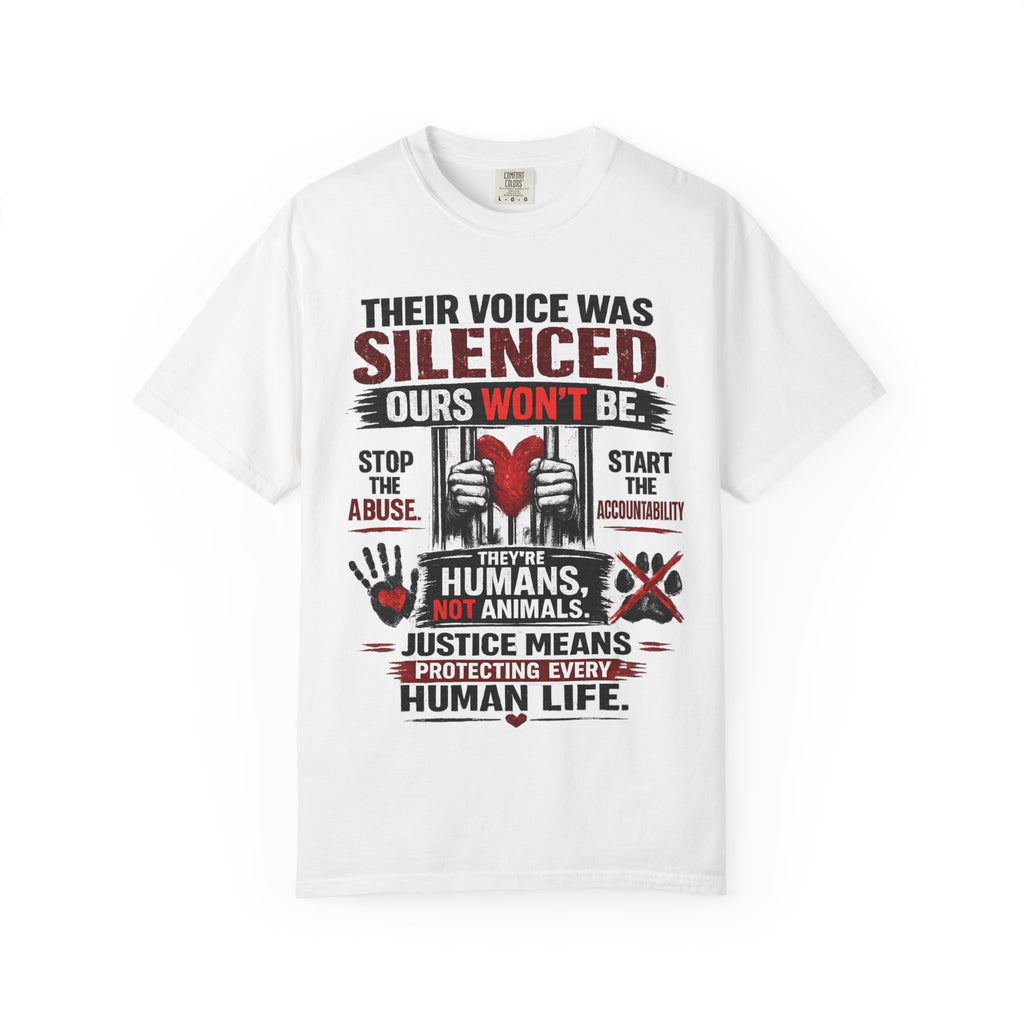 Their Voice Was Silenced T-Shirt — Justice for Animals Advocacy Tee
