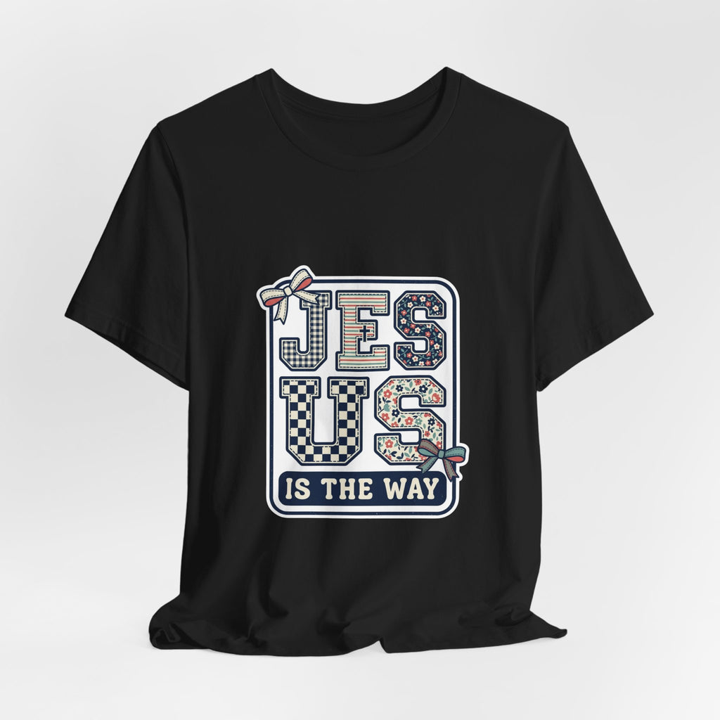 Jesus Is the Way Tee | Christian Faith Tee, Mixed Font Rainbow Scripture