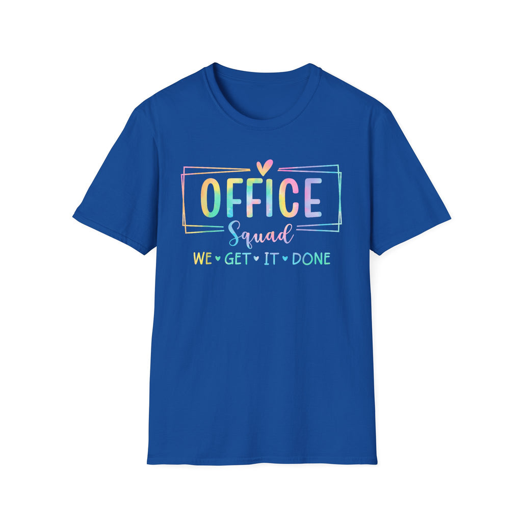 Office Squad Tee — Colorful "We Get It Done" Teamwork T‑Shirt
