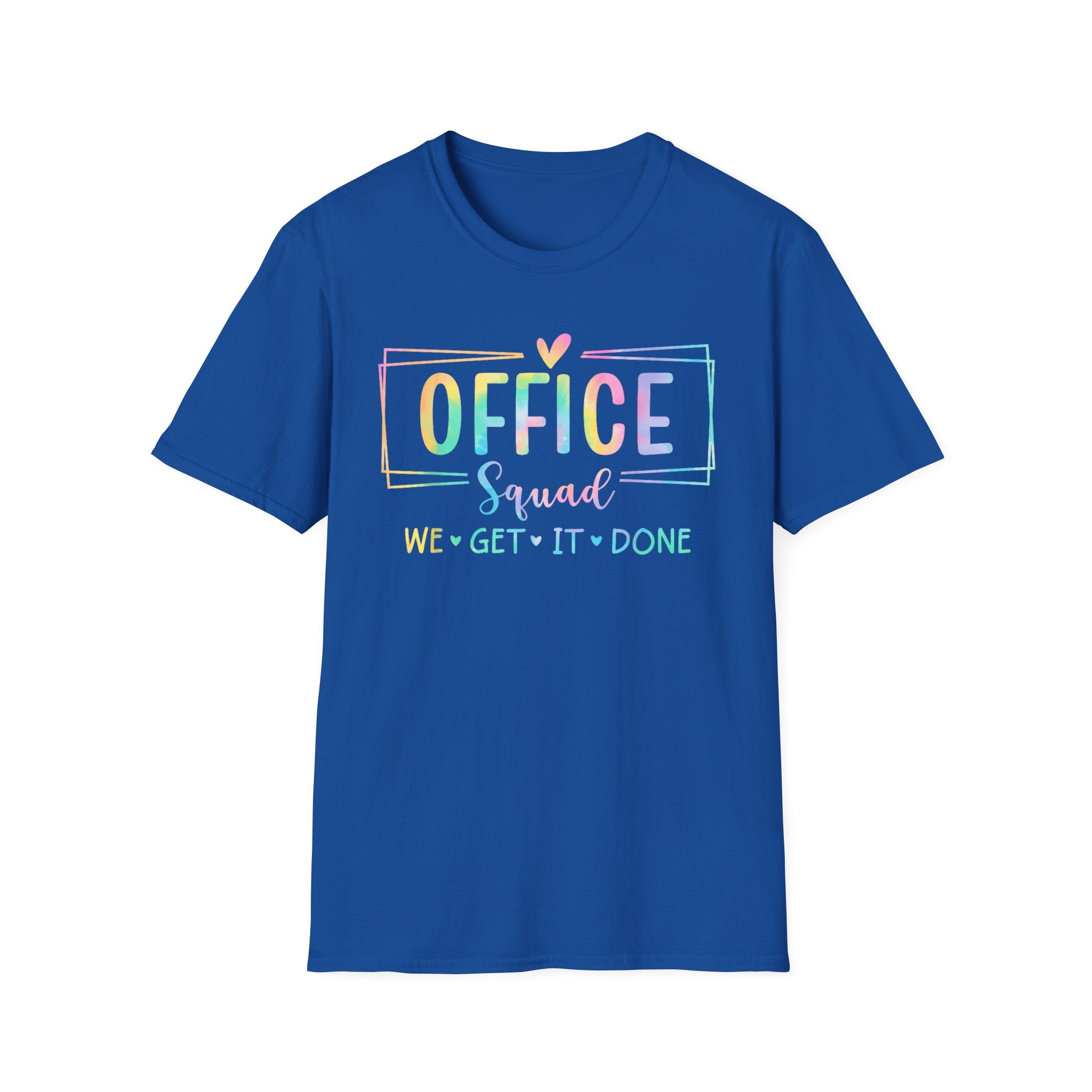 Office Squad Tee — Colorful "We Get It Done" Teamwork T‑Shirt