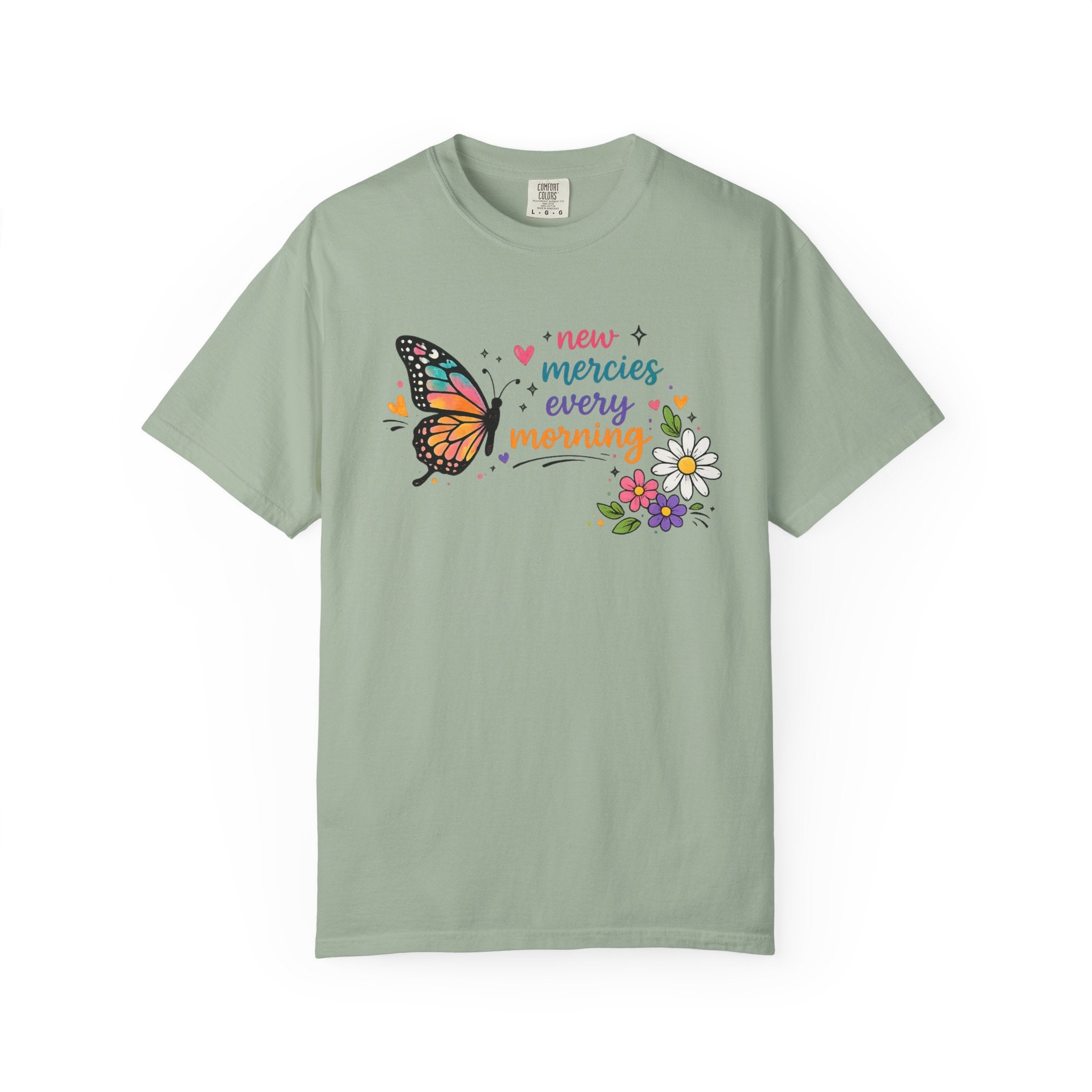 New Mercies Every Morning T-Shirt — Butterfly Floral Inspirational Tee